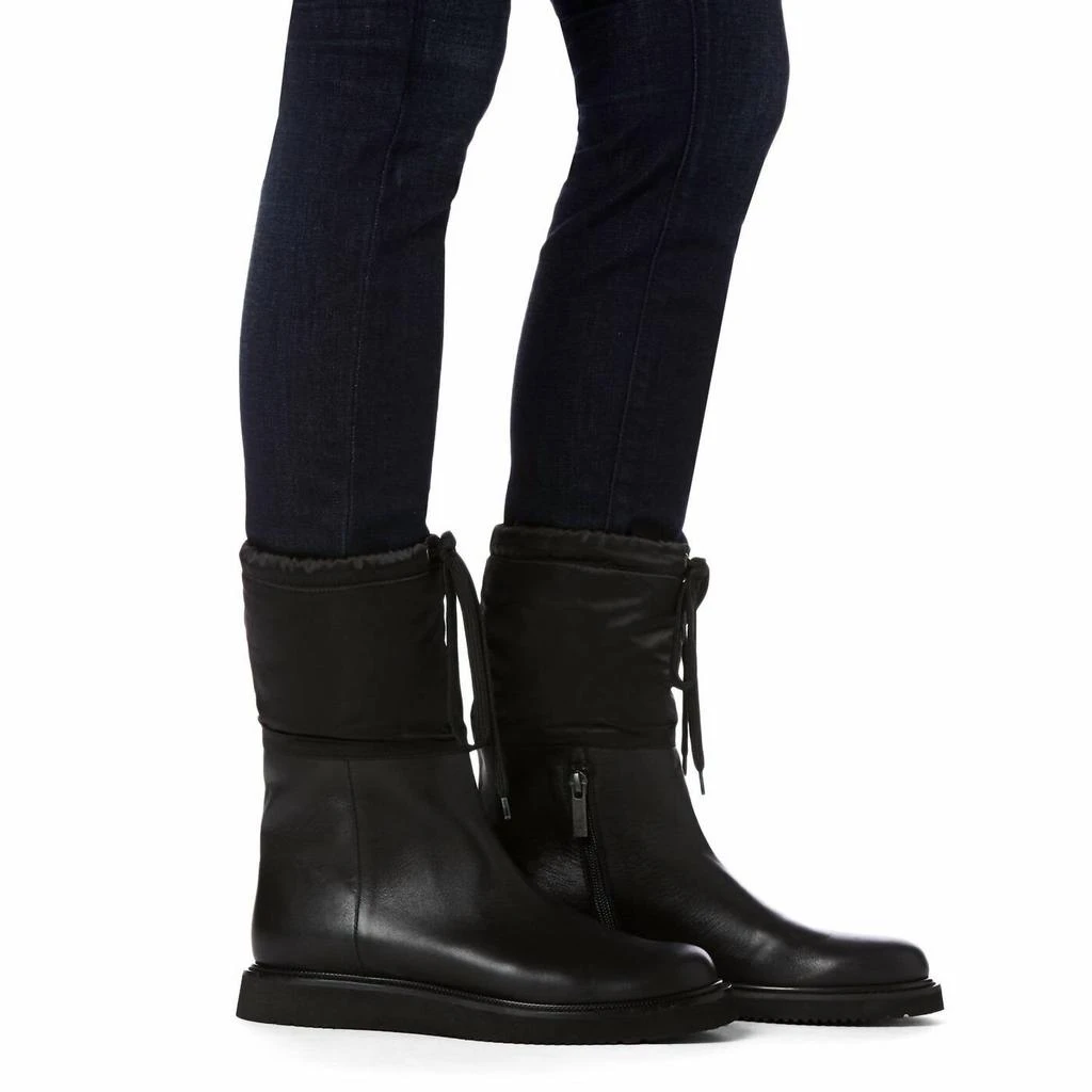 Aquatalia Women's Nylon Shearling Lining Mid Calf Winter Boots In Black 2