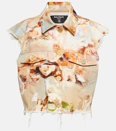 Balmain Printed denim vest 1