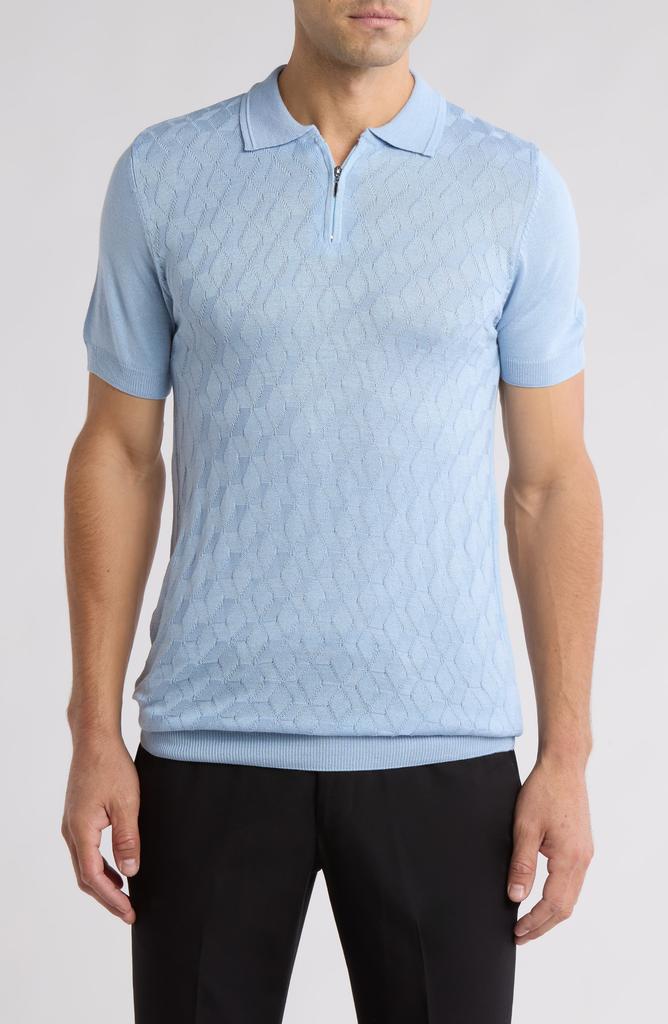 TR Premium Short Sleeve Textured Knit Zip Polo