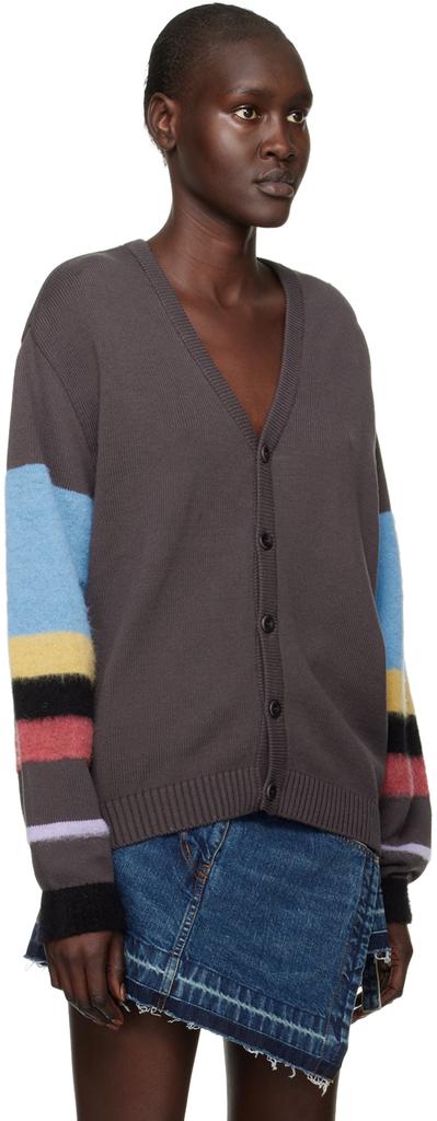 Awake NY Brown Striped Cardigan