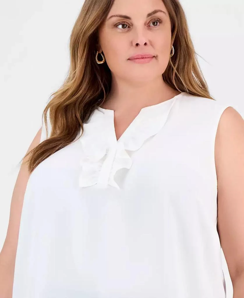 Kasper Plus Size Ruffle-Front Sleeveless Top 3
