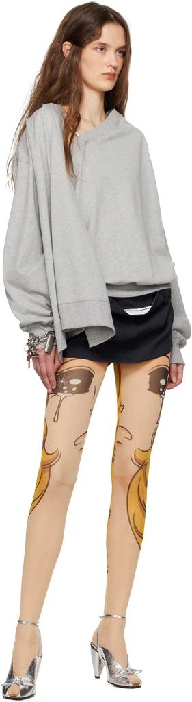 pushBUTTON Yellow Crying Girl Mesh Leggings 4