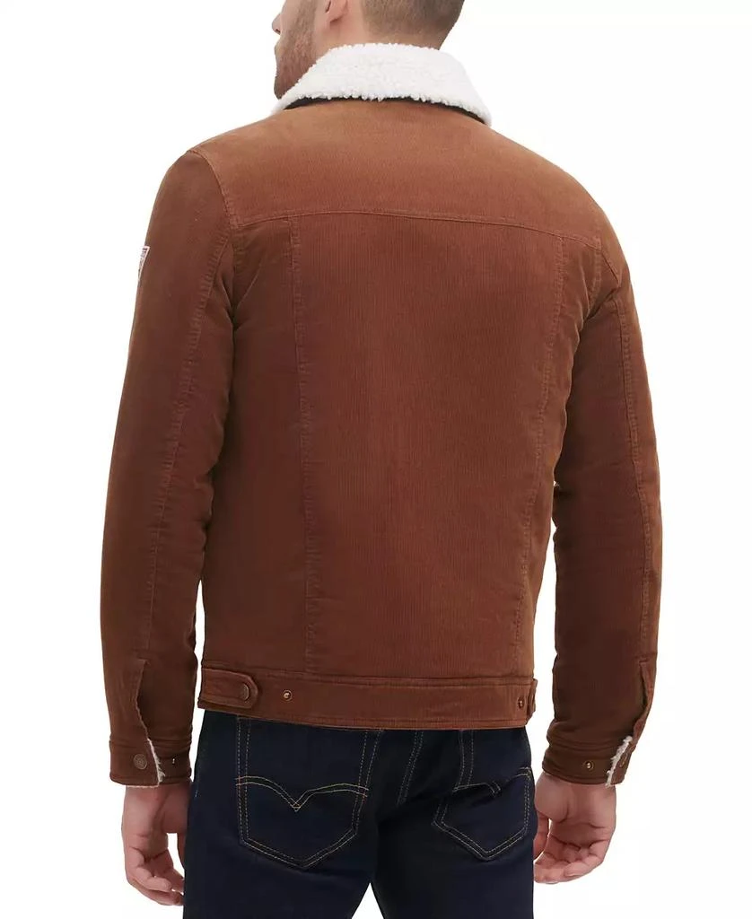 GUESS Men's Corduroy Bomber Jacket with Sherpa Collar 2