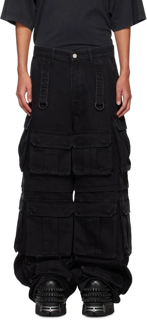 Vetements Black Multipocket Denim Cargo Pants 1