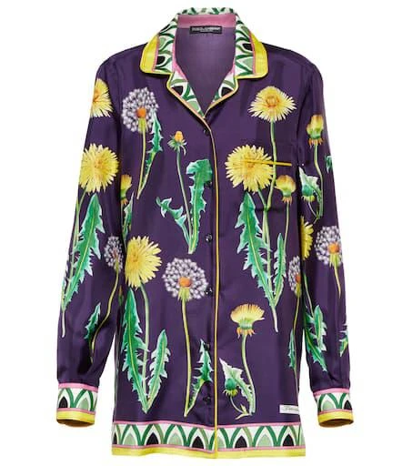 Dolce 
Gabbana Printed oversized silk twill shirt 1