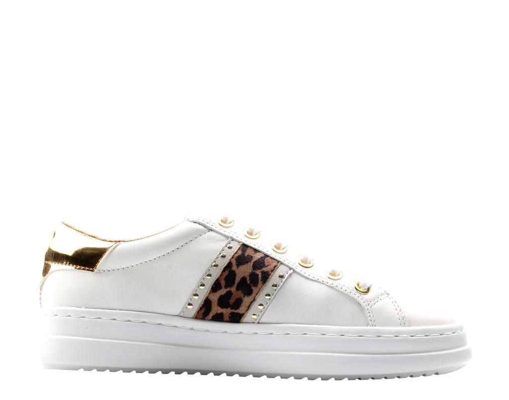 Geox Pontoise Lace-Up White/Off White Women's Sneakers D04FEG-085BN-C1352