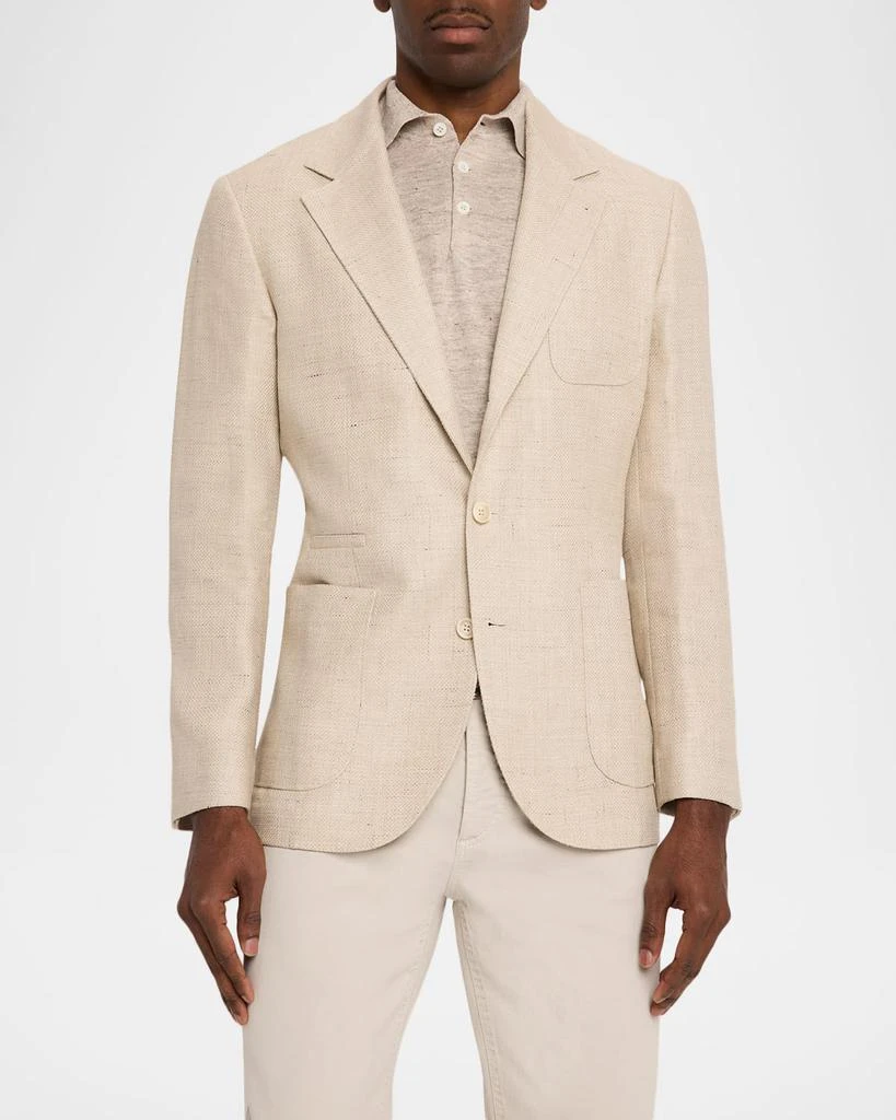 Brunello Cucinelli Men
s Silk, Linen and Wool Twill Suit Jacket 4