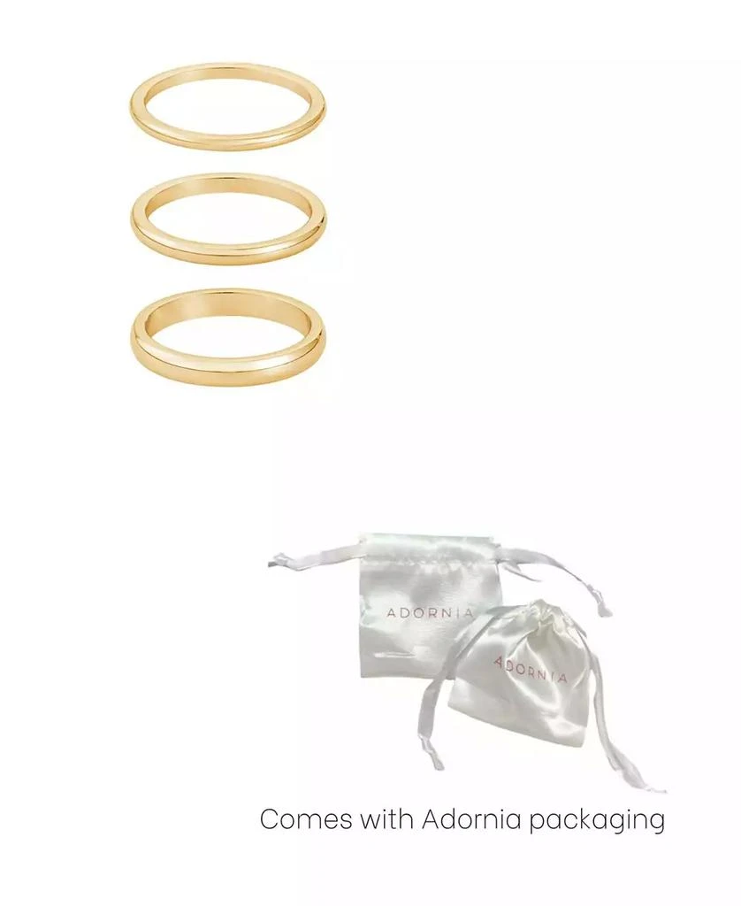 ADORNIA Tarnish Resistant Gold Stacking Band Ring Set 6