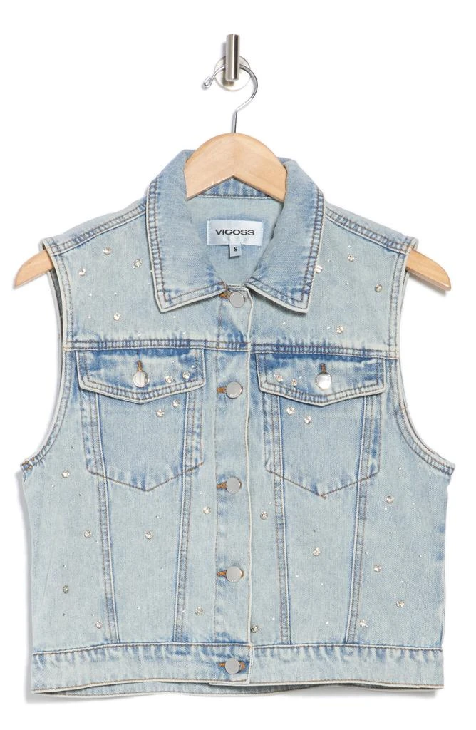 VIGOSS Bling Denim Trucker Vest 3
