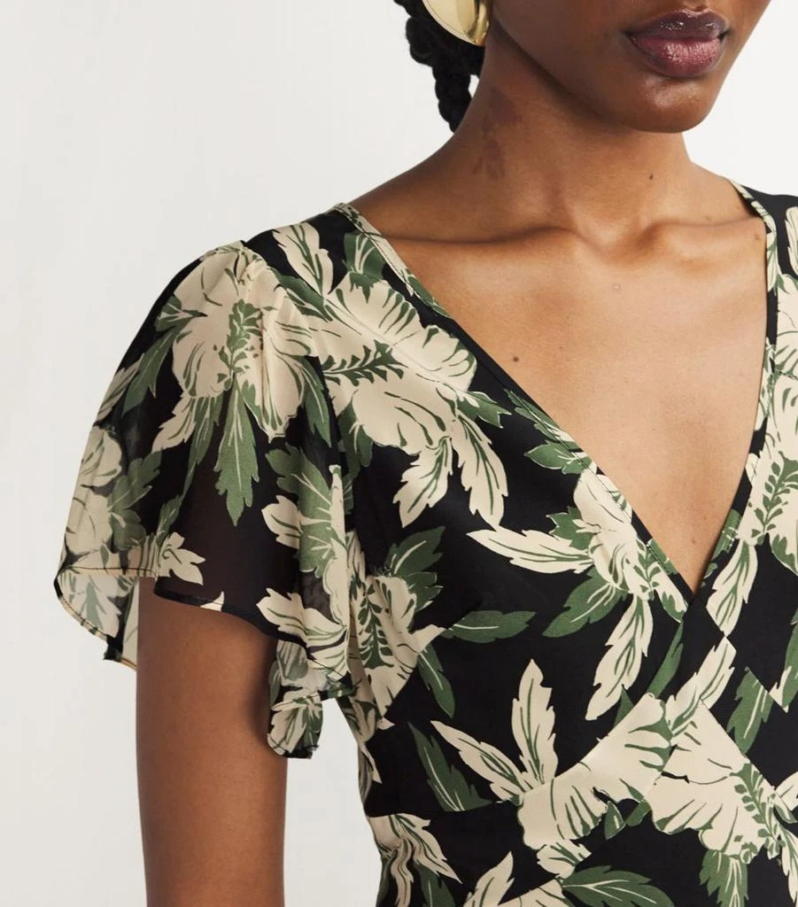 Rixo Hibiscus Print Evie Midi Dress 6