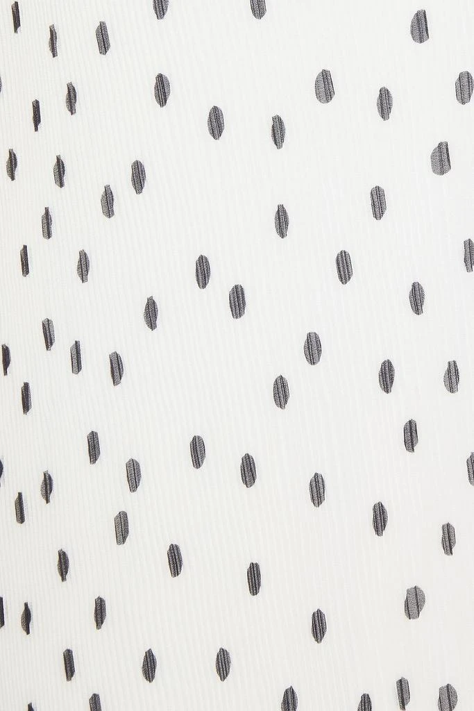 Ganni Ruffle-trimmed polka-dot plissé-chiffon mini dress 2