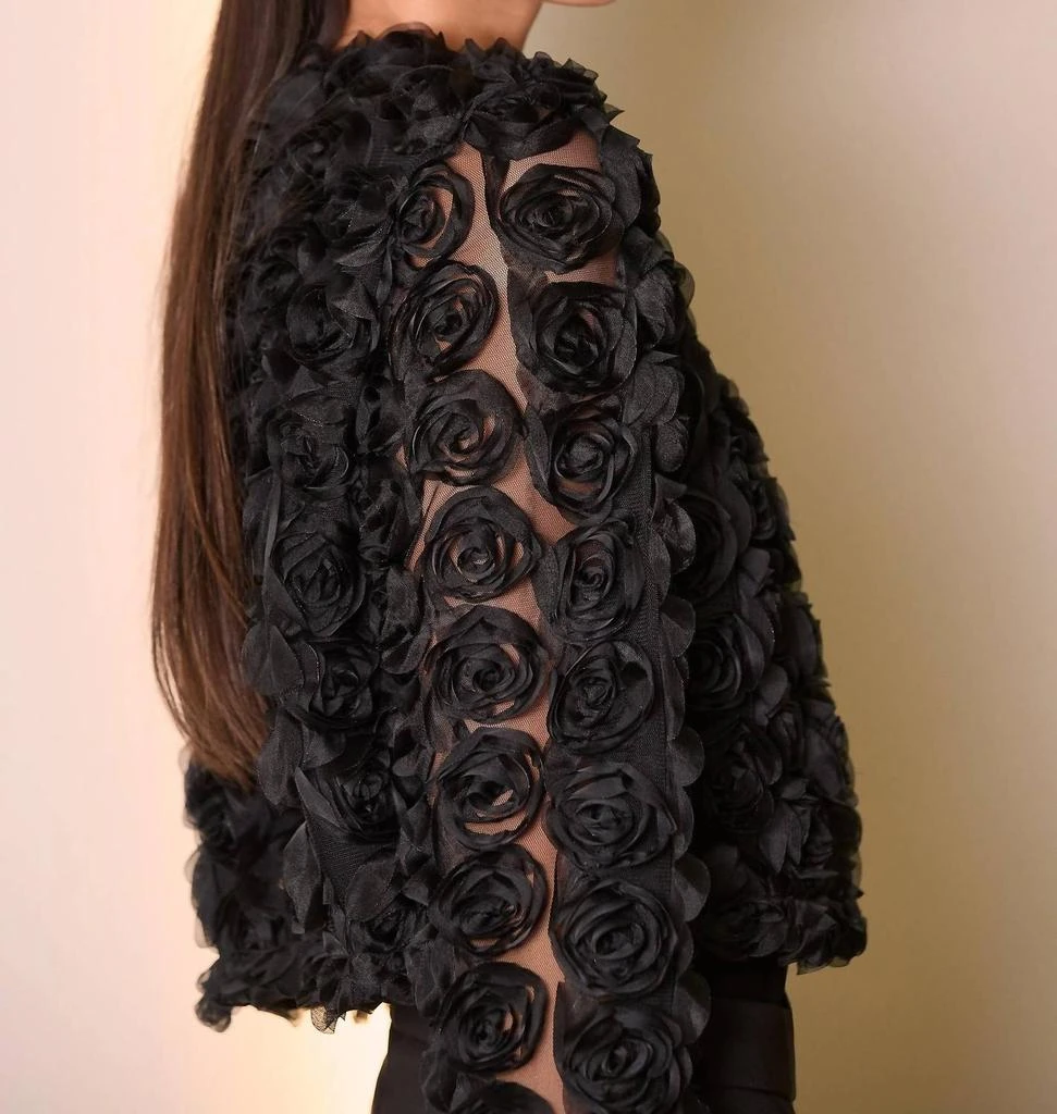 JOSEPH RIBKOFF Joseph Ribkoff - Rosette Long Sleeve Bolero Jacket 6