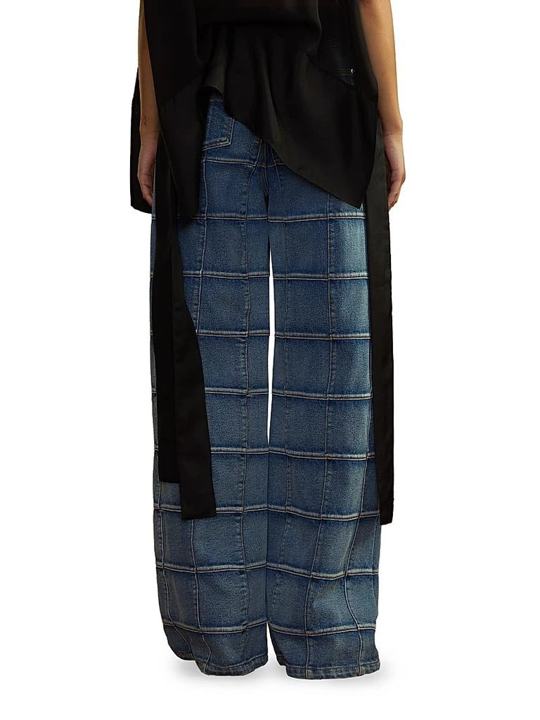 Cynthia Rowley Windowpane Flared High-Rise Jeans 4