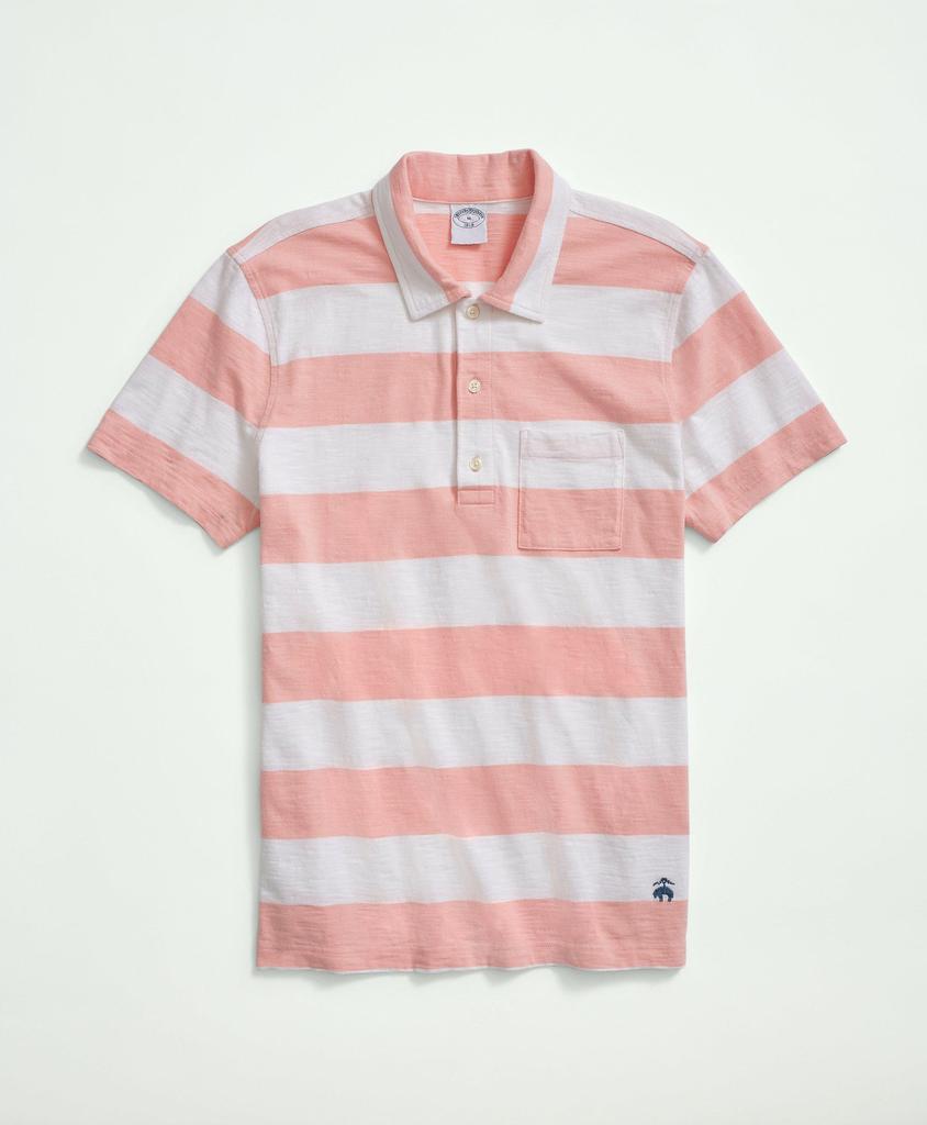 Brooks Brothers Vintage Washed Cotton Stripe Polo Shirt