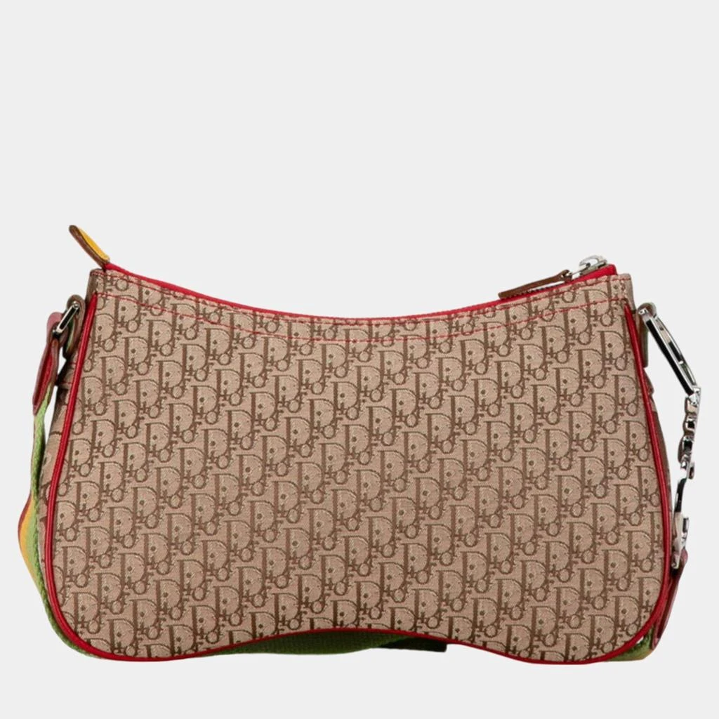Dior Christian Dior Beige Yellow Canvas Leather Dior Trotter Saddle Rasta Shoulder Bag 4