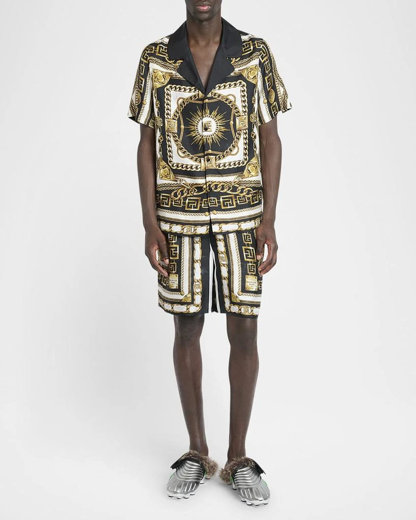 Balmain Men
s Foulard Chaines Short-Sleeve Pajama Shirt 2