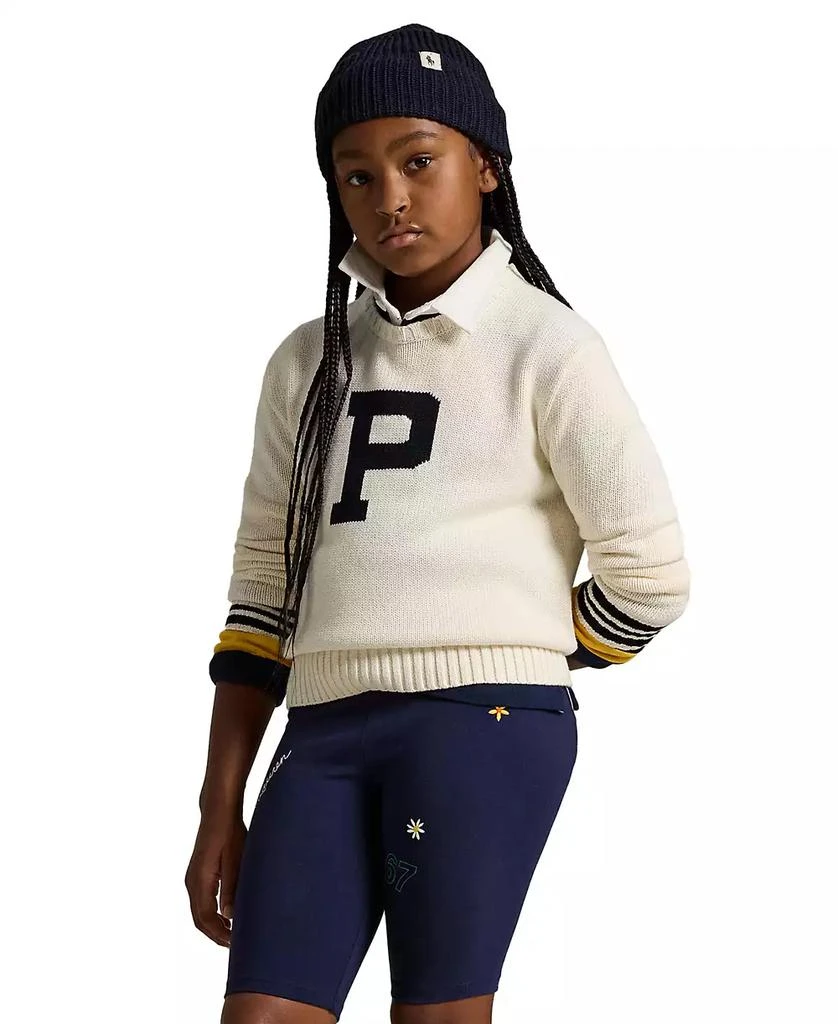 Ralph Lauren Big Girls Cotton Letterman Sweater 5