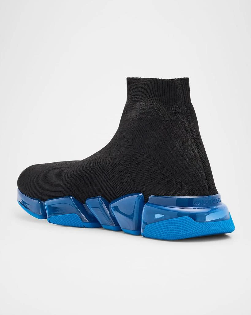 Balenciaga Men's Speed 2.0 Clear-Sole Knit Runner Sneakers 4