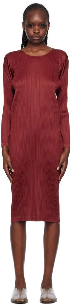 Pleats Please Red Monthly Colors November Midi Dress 1