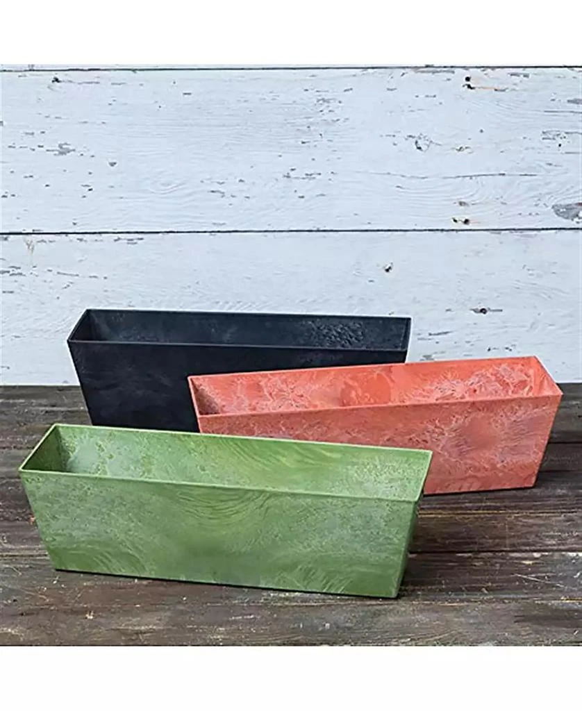 Novelty (#36140)  Artstone Ella Flower Box, Grey, 14.5 Inch 2