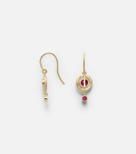 Ileana Makri Orbit 18kt gold drop earrings with rubies and diamonds 4