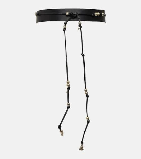 Altuzarra Embellished tie leather belt 1