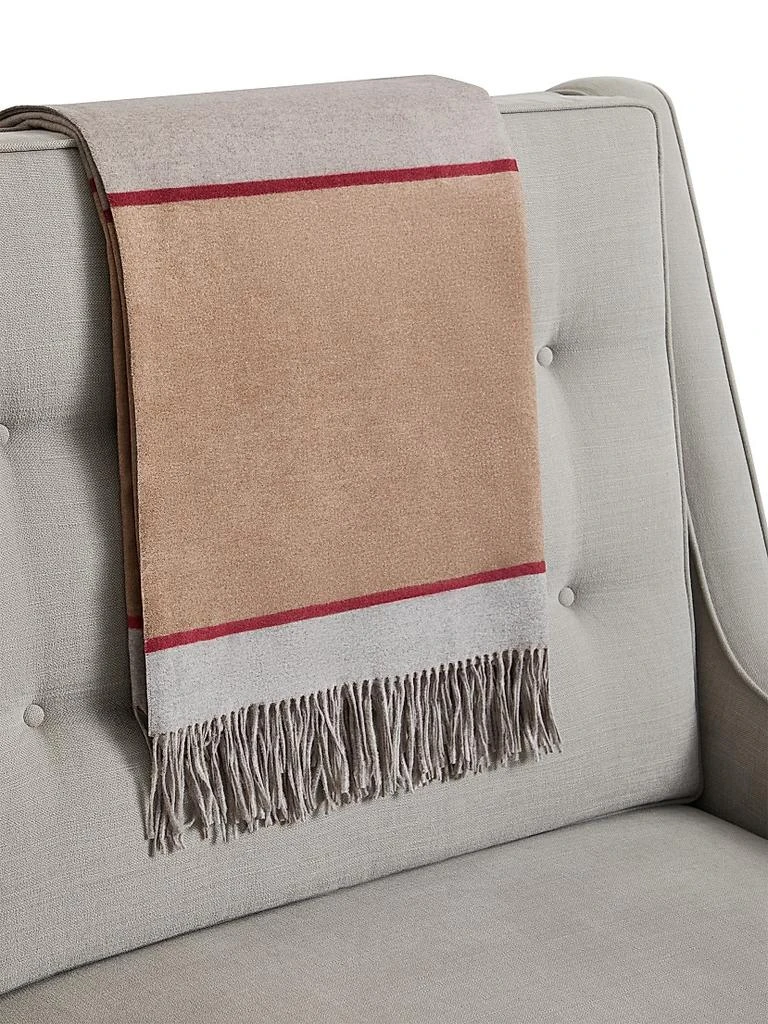 Brunello Cucinelli Silk Color Block Throw with Fringe 3