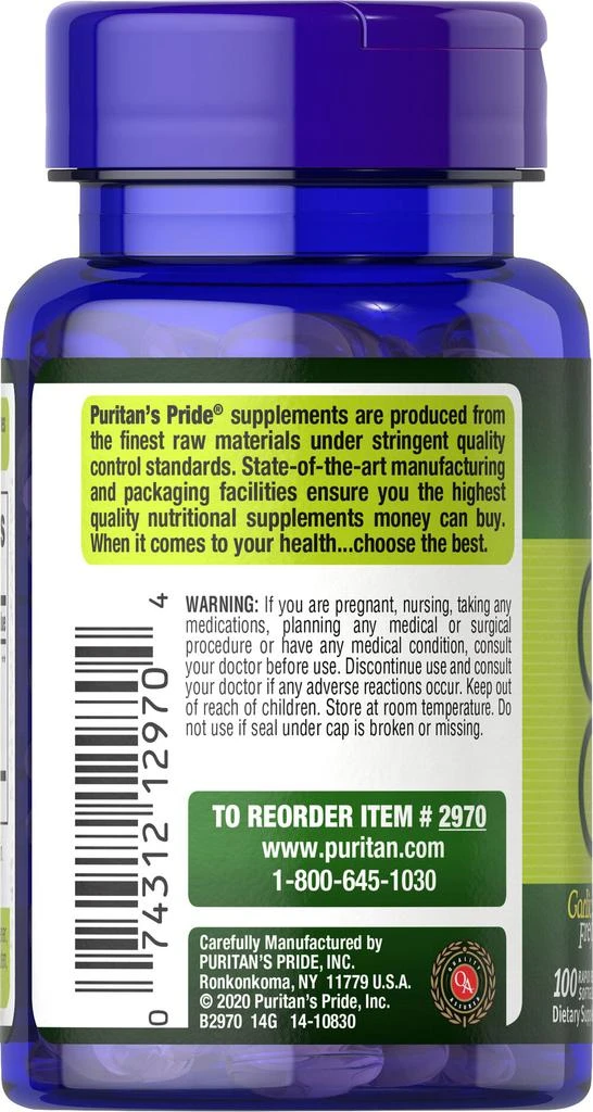 Puritan's Pride Garlic Oil 1000 mg 100 Rapid Release Softgels 4