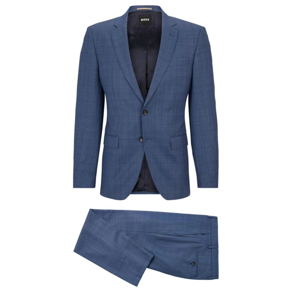 Hugo Boss Slim-fit suit in checked virgin-wool serge 1