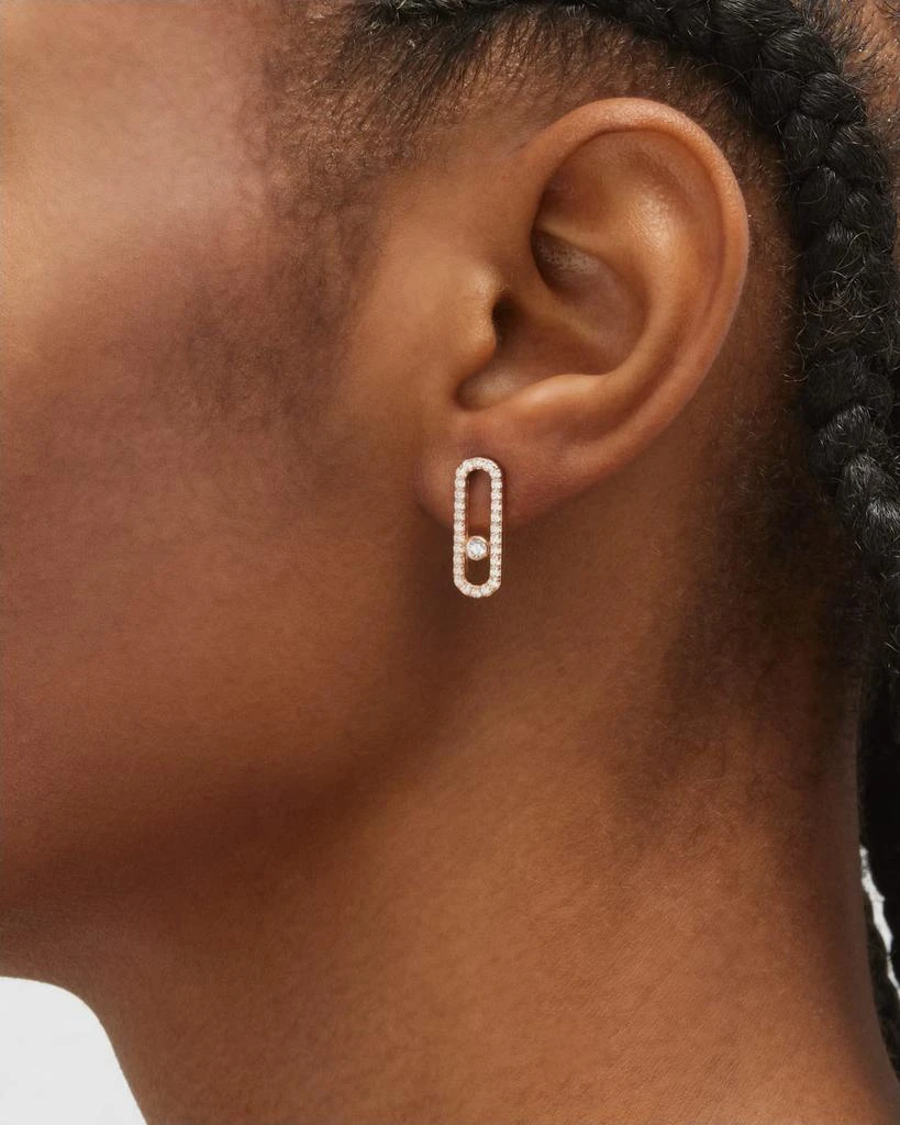 Messika MOVE UNO 18K ROSE GOLD DIAMOND PAVE STUDS 2