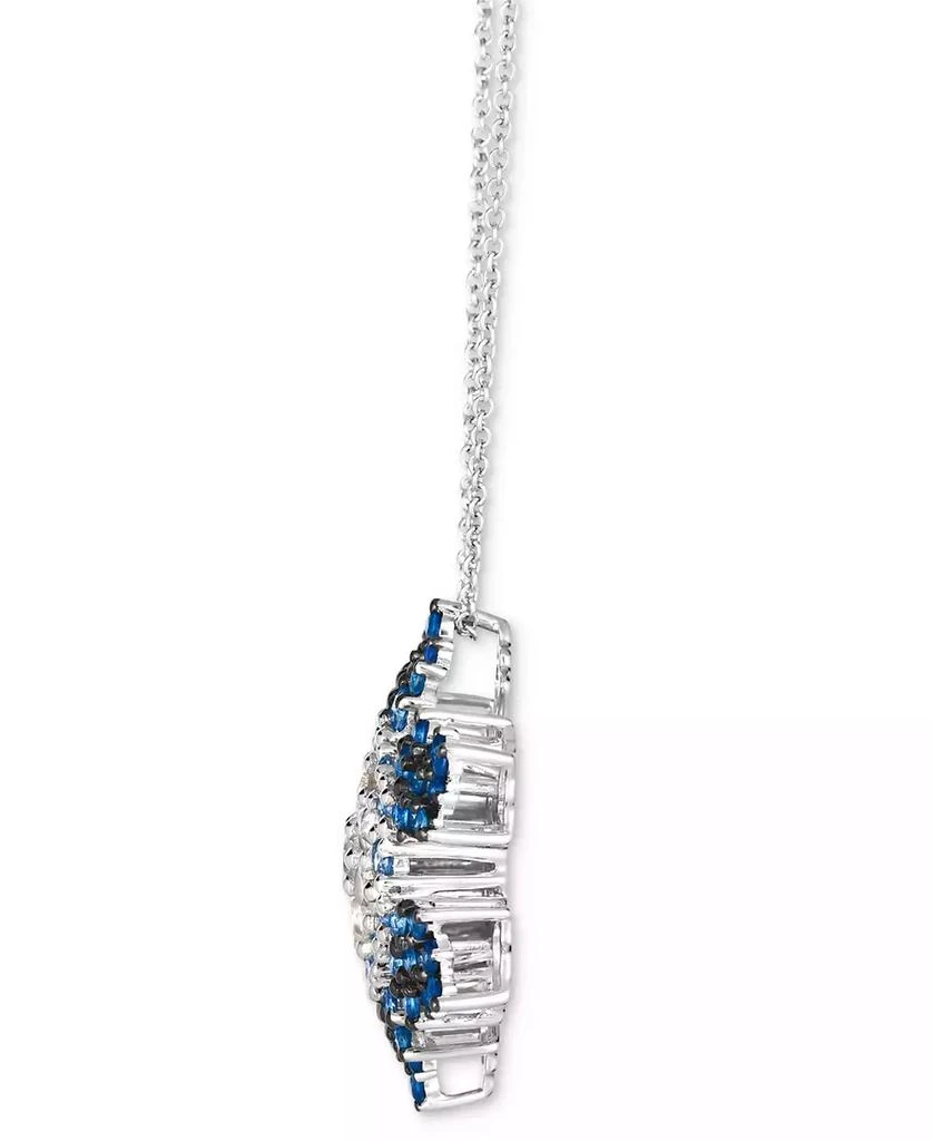 Le Vian Ombré® Denim Ombré (1-3/8 ct. t.w.) & White Sapphire (5/8 ct. t.w.) Snowflake Adjustable 20" Pendant Necklace in 14k White Gold 2