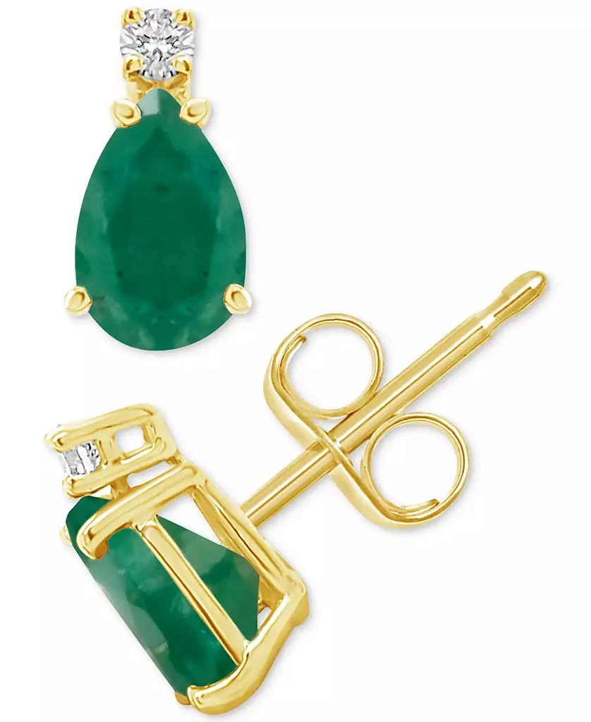 Macy's Sapphire (1 ct. t.w.) & Diamond Accent Stud Earrings in 14k Gold (Also in Emerald, Ruby, & Tanzanite) 3