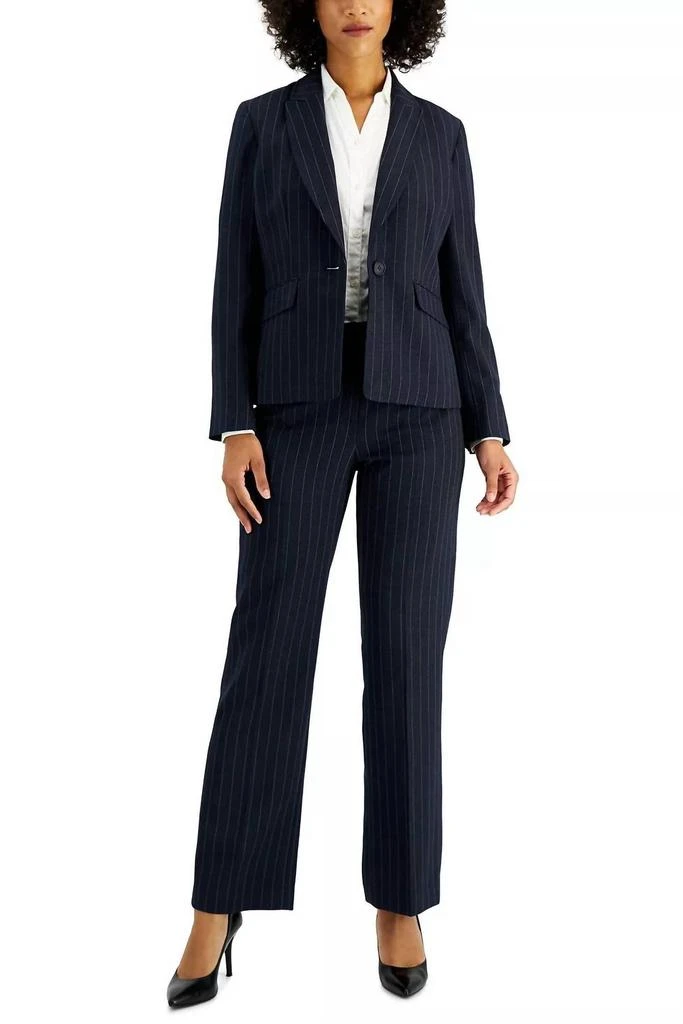 Le Suit Le Suit - Notched Collar 1 Button Crepe Jacket With Mid Waist Pant Set 2