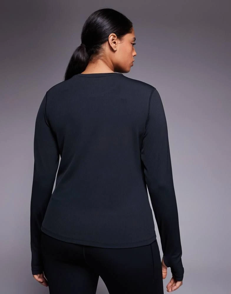 4505 4505 Curve plush handle rib long sleeve warmup top in black 4