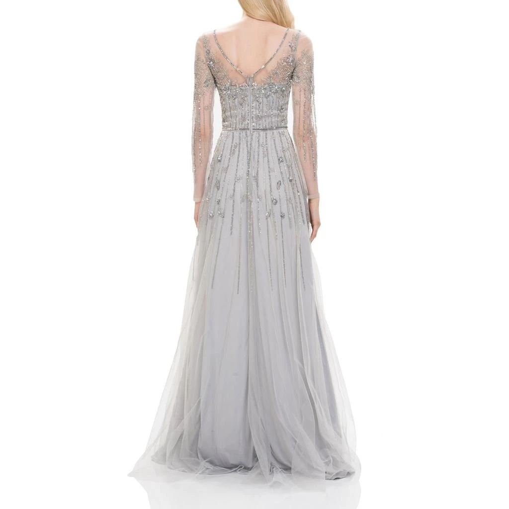 Theia Womens Beaded Tulle Evening Dress 2