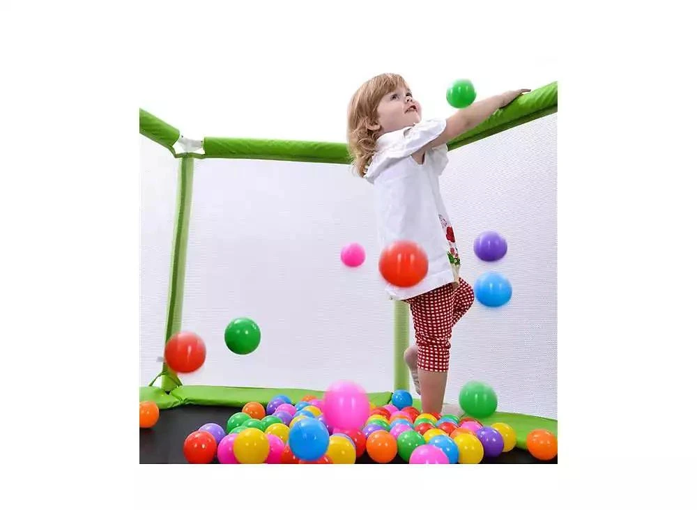 Slickblue 55" Toddlers Trampoline with Safety Enclosure Net 
Balls 5