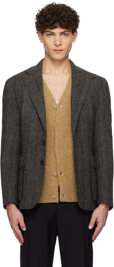 RRL Gray Wool Herringbone Blazer