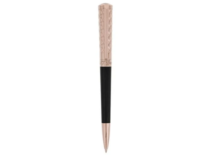 S.T. Dupont Gamme Orfèvre - Stylo Bille Liberté Noir et Or rose 1