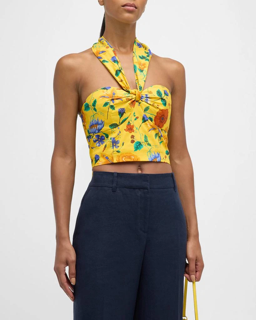 Cara Cara Piana Floral Cotton Poplin Halter Top 4