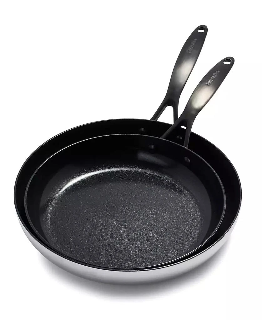 Greenpan Venice Pro Noir Tri-Ply Stainless Steel 2 Piece Nonstick Frying Pan Set 1