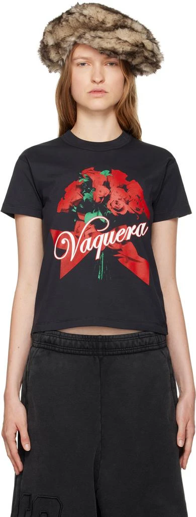 VAQUERA Black Rose Bouquet T-shirt 1