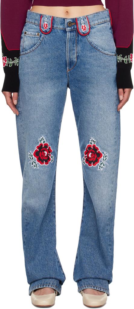 Molly Goddard Blue Cora Jeans