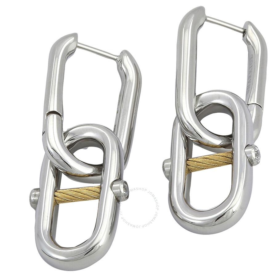 Charriol St. Tropez Mariner Stainless Steel Yellow Gold PVD Chain Link Earrings