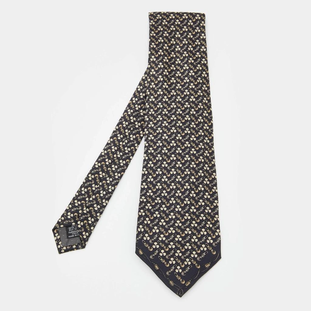 Gianfranco Ferre Gianfranco Ferre Black Fan Printed Silk Tie 1