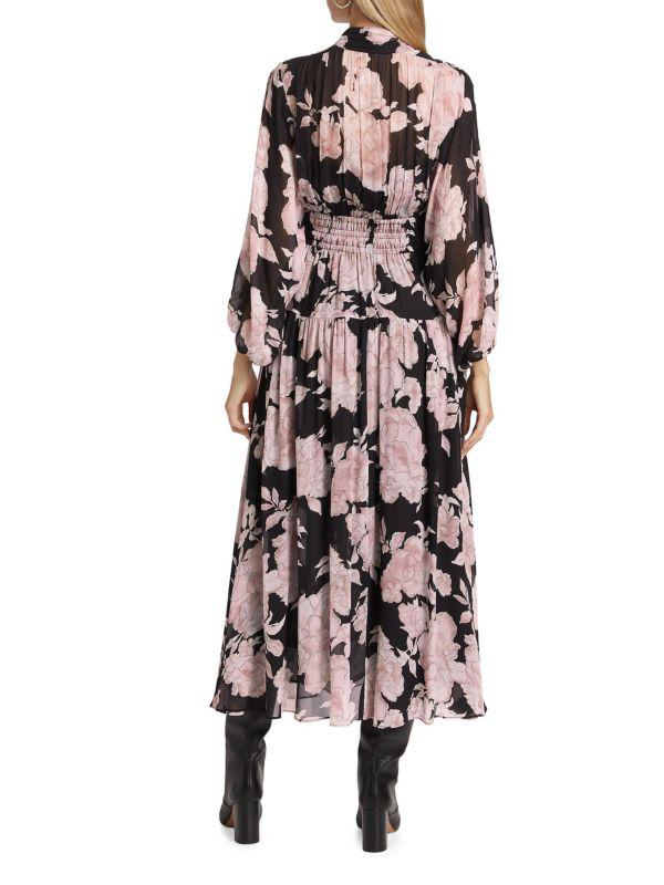 Derek Lam Jolie Floral Midi-Dress