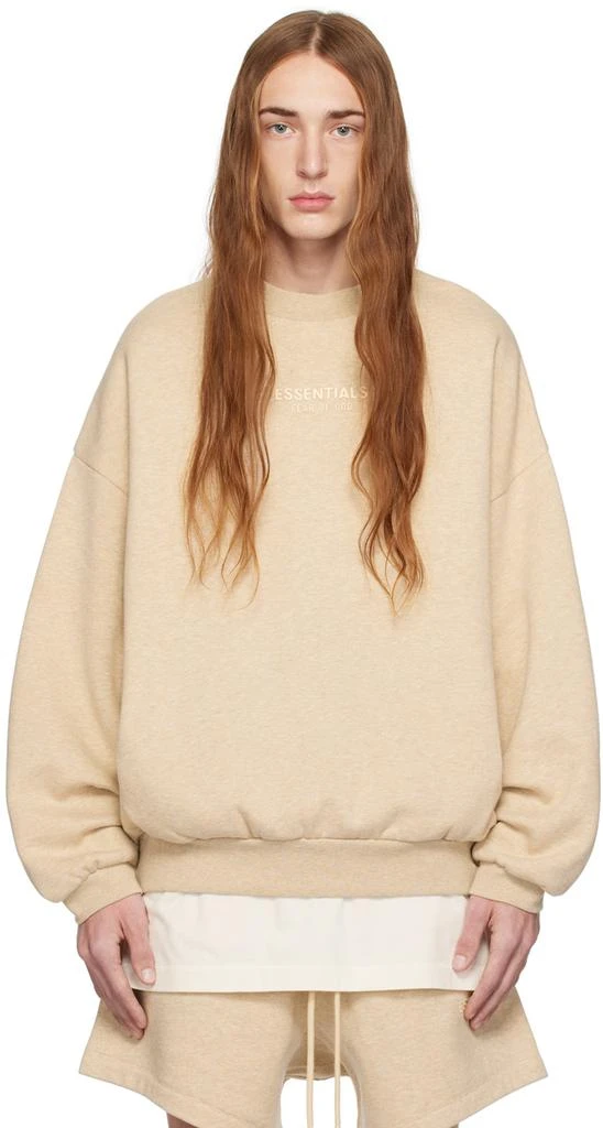 Essentials Beige Crewneck Sweatshirt 1