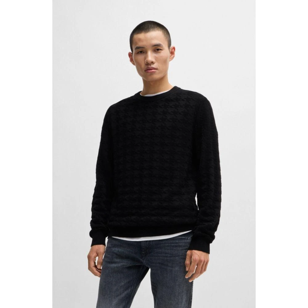 Hugo Boss Houndstooth check sweater in cotton 3