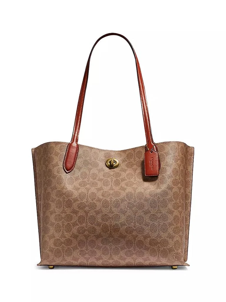 Coach Willow Signature Coated Canvas Tote Tote Bags Free