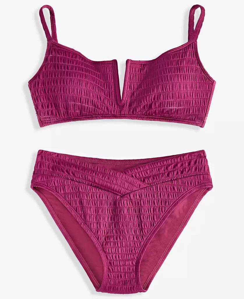 Bar III Women's Pucker Up V-Waist High-Leg Bikini Bottoms, Exclusively at Macy's 4