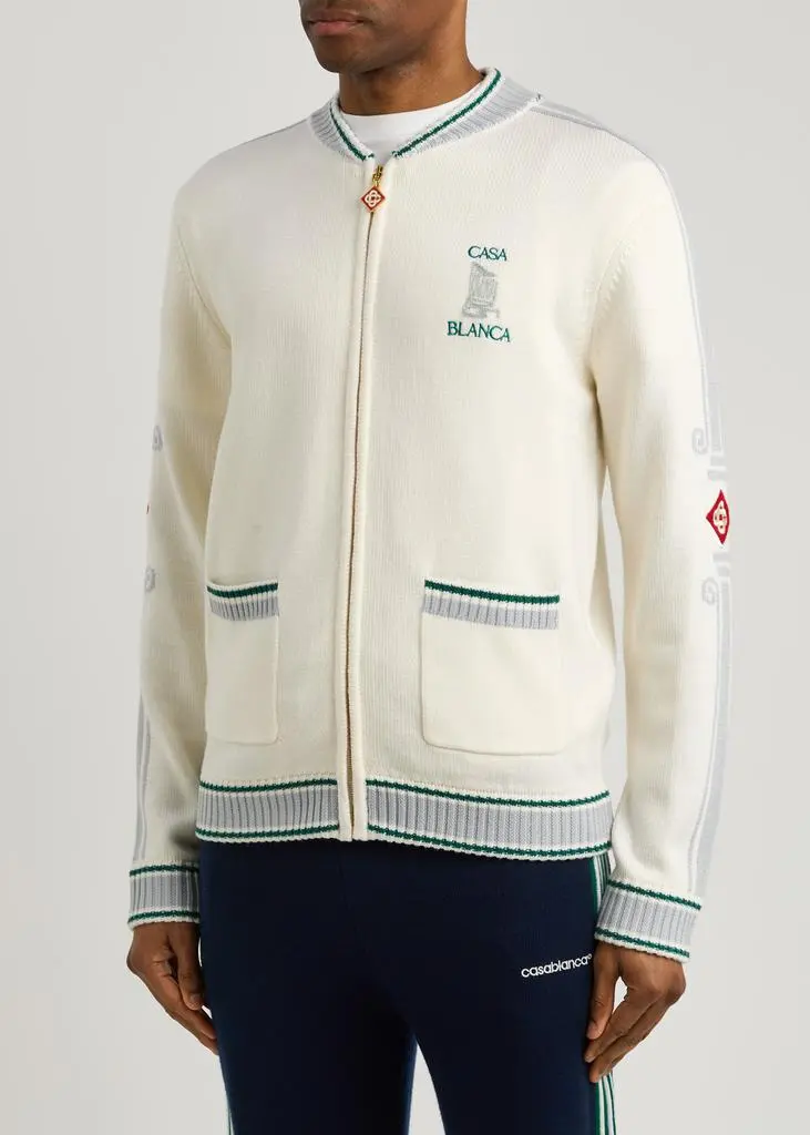Casablanca Casa Club intarsia wool jacket 2